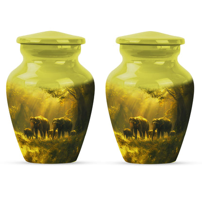 Personalized Elephant Cremation Urn for Human Ashes - 10-inch, 200 cu in - Yatskia