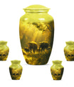 Elephant Family Cremation Urns For Human Ashes - Mini Urn Set For Ashes