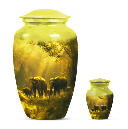 Personalized Elephant Cremation Urn for Human Ashes - 10-inch, 200 cu in - Yatskia