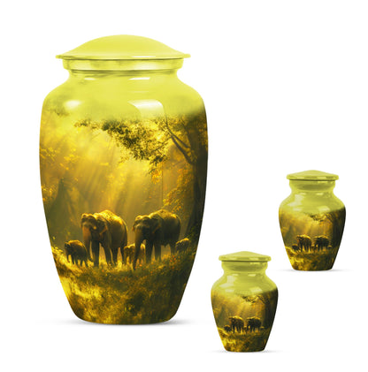 Personalized Elephant Cremation Urn for Human Ashes - 10-inch, 200 cu in - Yatskia
