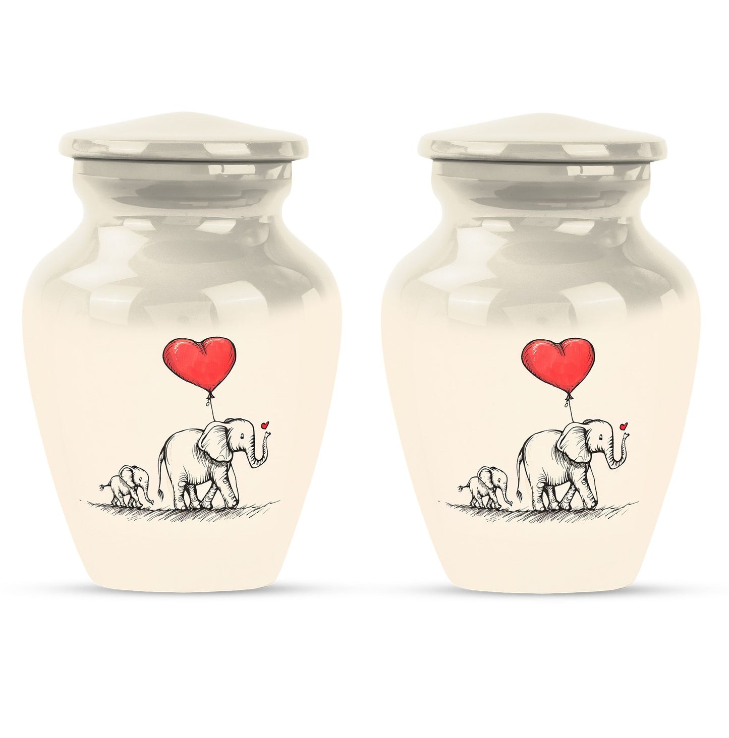 Personalized Elephant Keepsake Urn for Human Ashes - 10-inch, 200 cu in - Yatskia