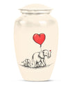 10 inch classic abstract large urn featuring elephant family