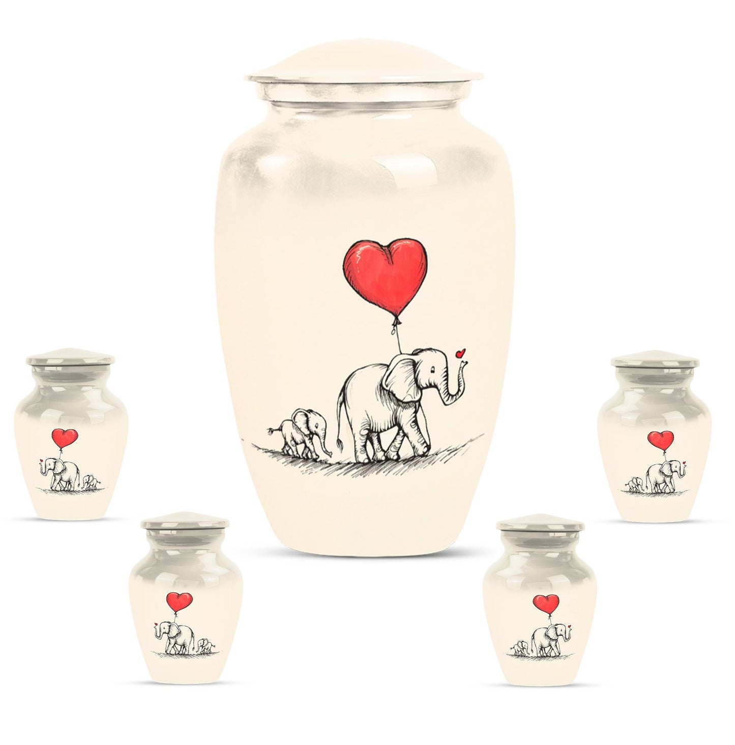 Personalized Elephant Keepsake Urn for Human Ashes - 10-inch, 200 cu in - Yatskia