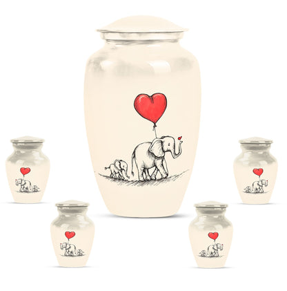 Personalized Elephant Keepsake Urn for Human Ashes - 10-inch, 200 cu in - Yatskia