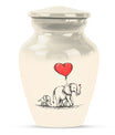 10 inch classic abstract large urn featuring elephant family