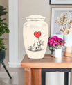10 inch classic abstract large urn featuring elephant family