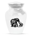 Elephant Family Medium Urn Funeral, Ashes Memorial Urn
