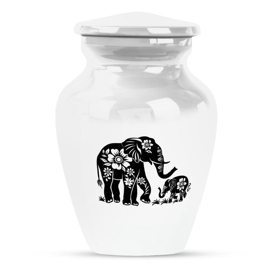 Personalized Elephant Memorial Urn for Human Ashes - 10-inch, 200 cu in - Yatskia