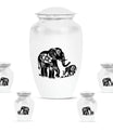 Elephant Family Medium Urn Funeral, Ashes Memorial Urn