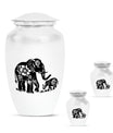 Elephant Family Medium Urn Funeral, Ashes Memorial Urn