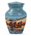 Elephant Family Small Urn For Ashes Adult Male Funeral, Ashes Urn