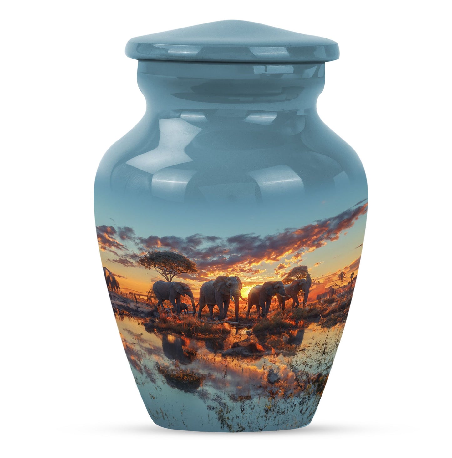 Personalized Elephant Cremation Urn for Human Ashes - 10-inch, 200 cu in - Yatskia