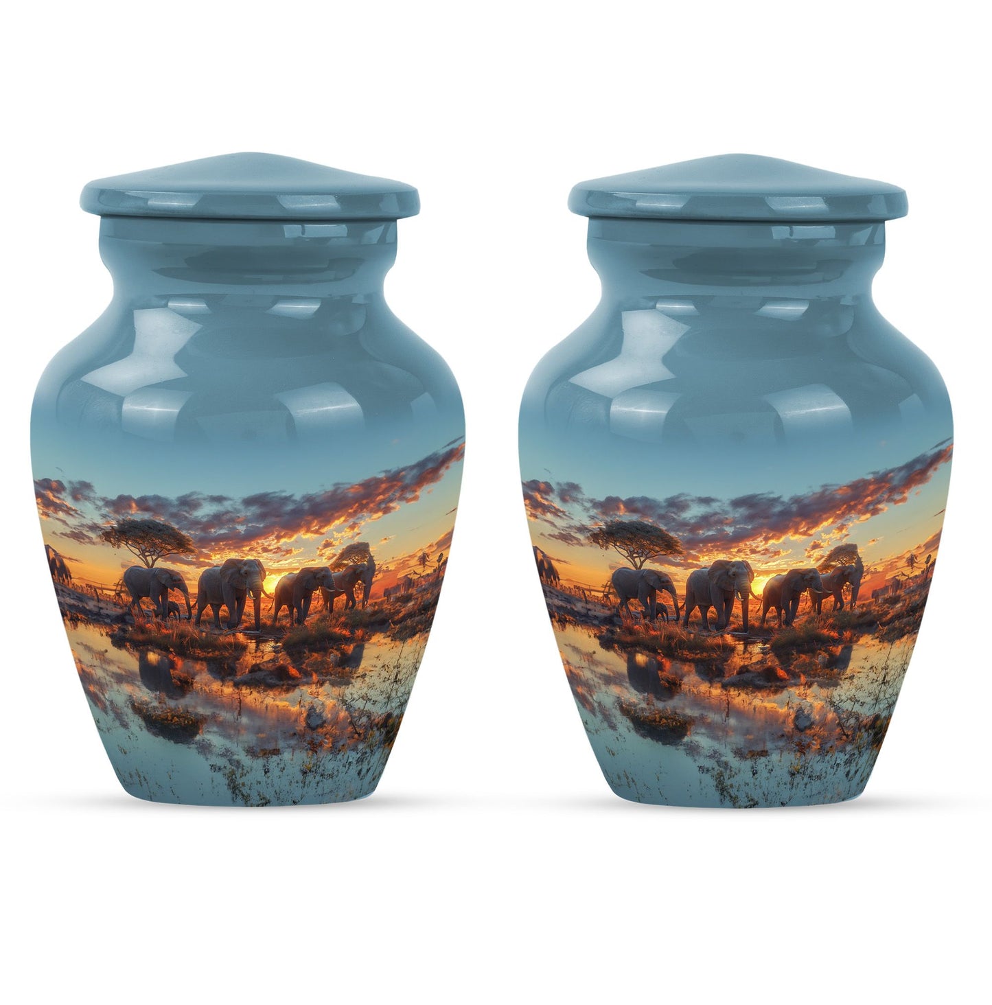 Personalized Elephant Cremation Urn for Human Ashes - 10-inch, 200 cu in - Yatskia