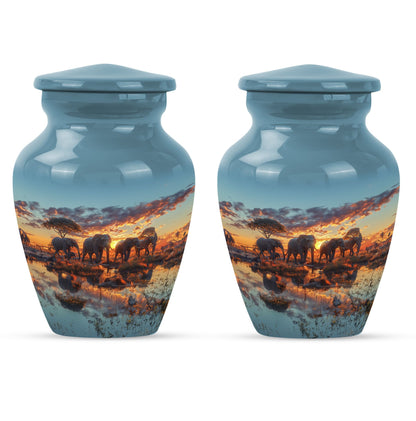 Personalized Elephant Cremation Urn for Human Ashes - 10-inch, 200 cu in - Yatskia