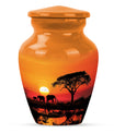 Elephant Family Small Urn For Ashes Large Funeral, Ashes Urn