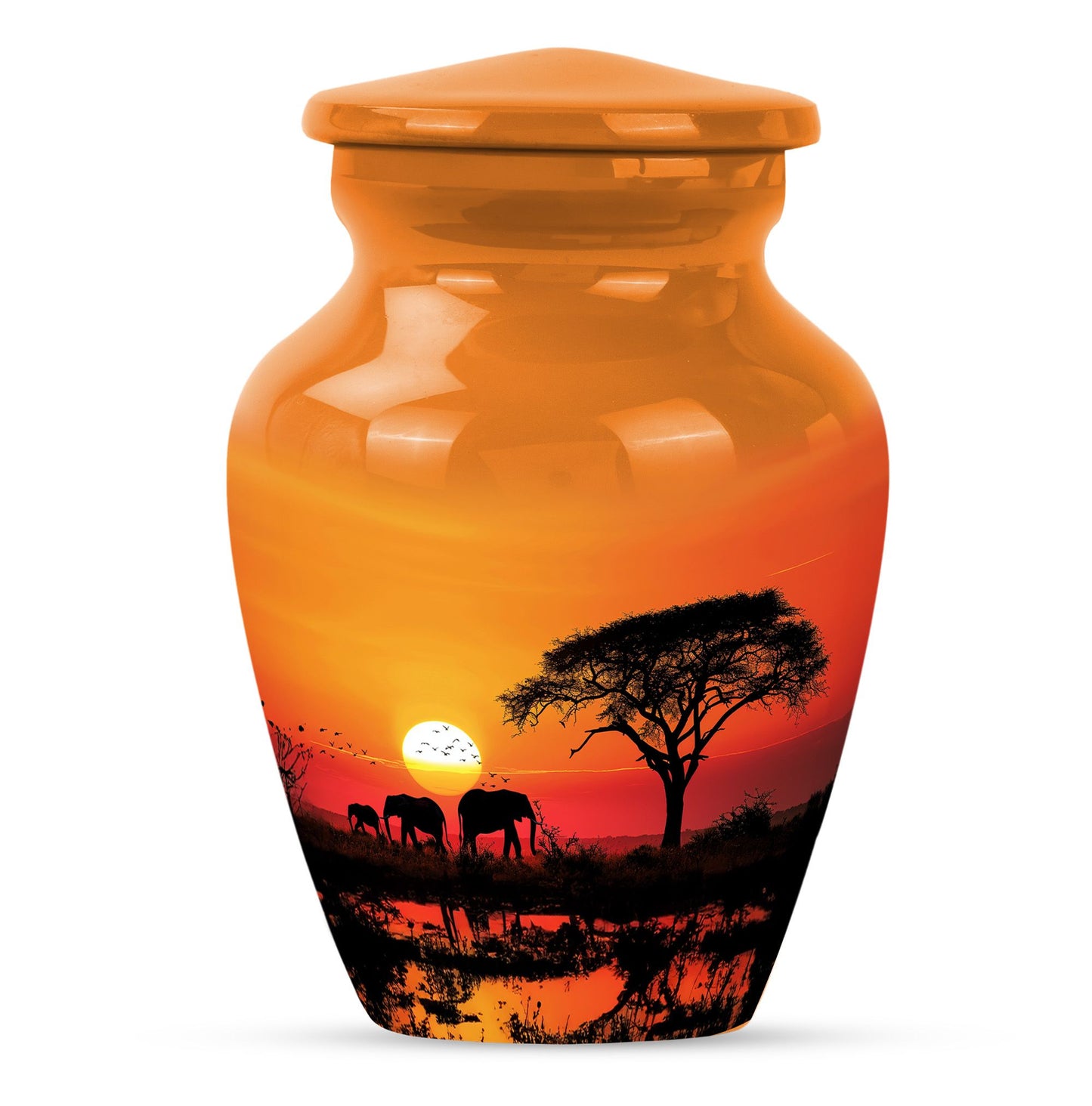 Personalized Elephant Keepsake Urn for Human Ashes - 10-inch, 200 cu in - Yatskia