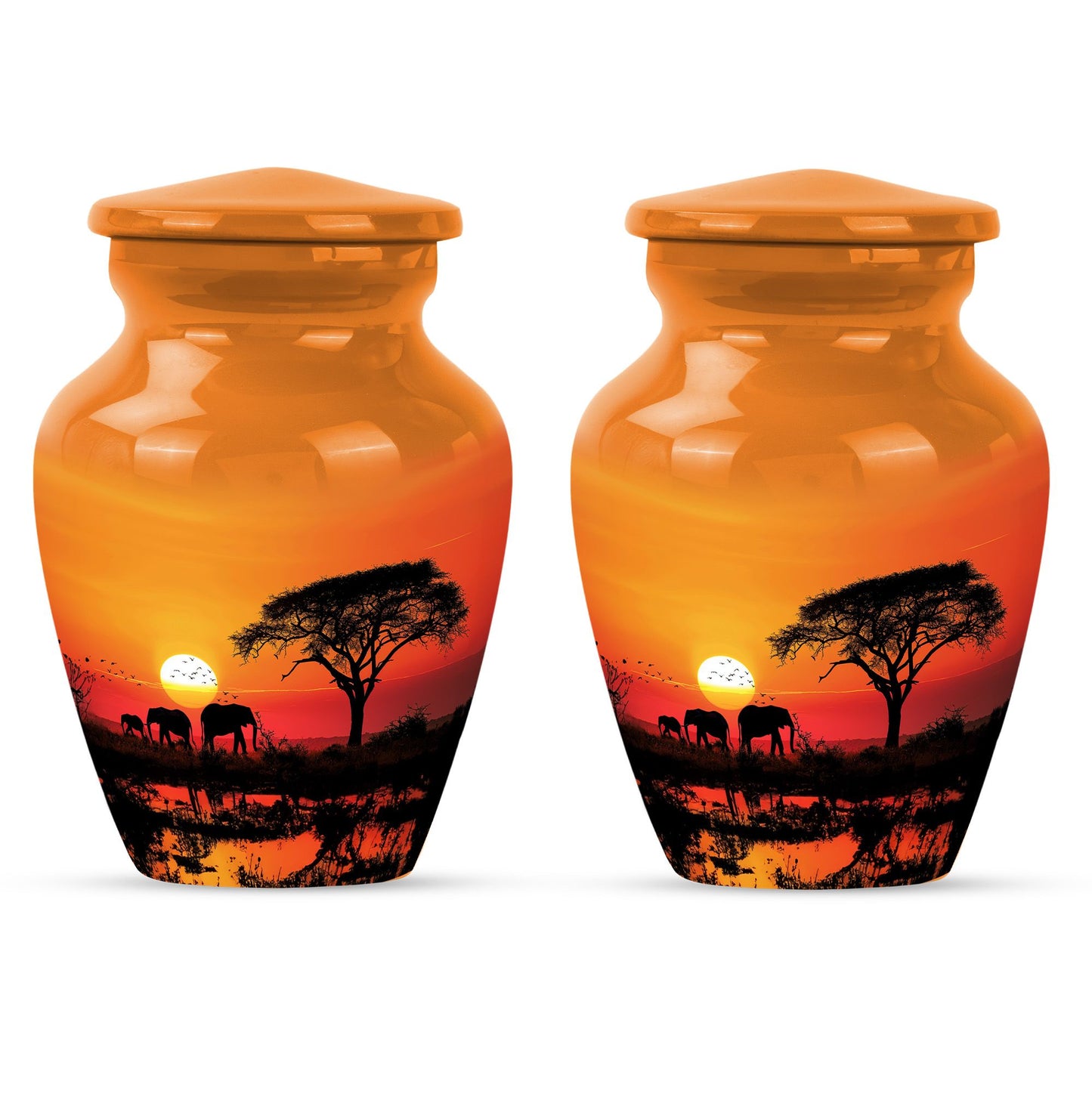 Personalized Elephant Keepsake Urn for Human Ashes - 10-inch, 200 cu in - Yatskia