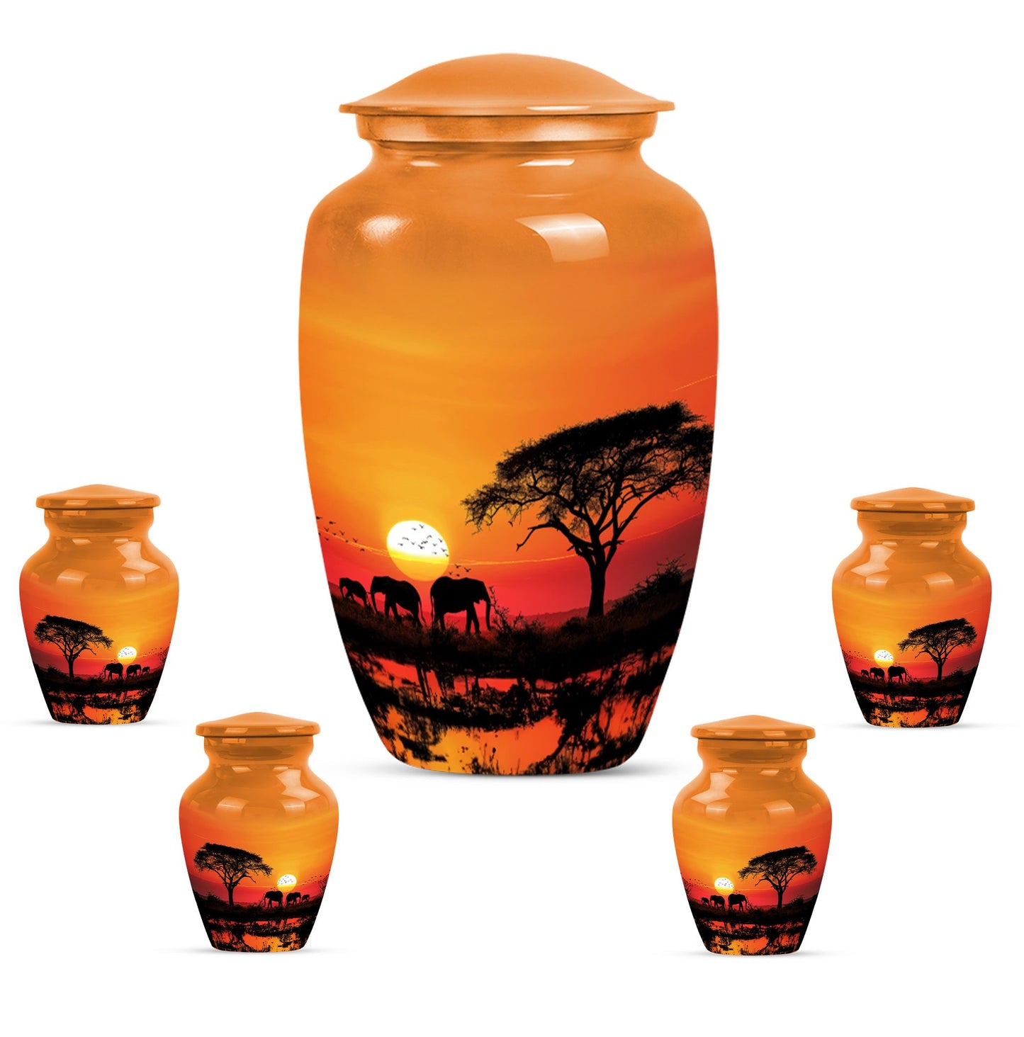 Personalized Elephant Keepsake Urn for Human Ashes - 10-inch, 200 cu in - Yatskia