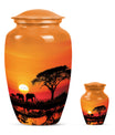 Elephant Family classic aluminium urn for adult ashes.