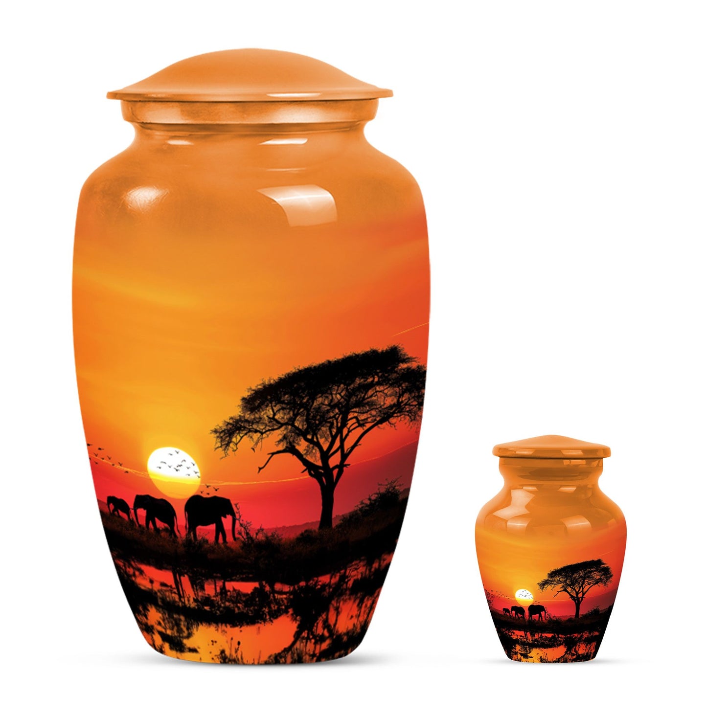 Personalized Elephant Keepsake Urn for Human Ashes - 10-inch, 200 cu in - Yatskia