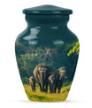 Elegant 10 inch classic aluminium elephant family urn with personalized engraving option for memorial ashes