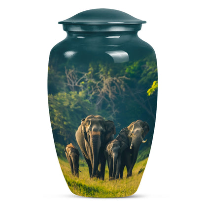 Personalized Elephant Memorial Urn for Human Ashes - 10-inch, 200 cu in - Yatskia