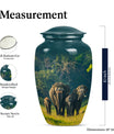 Elegant 10 inch classic aluminium elephant family urn with personalized engraving option for memorial ashes