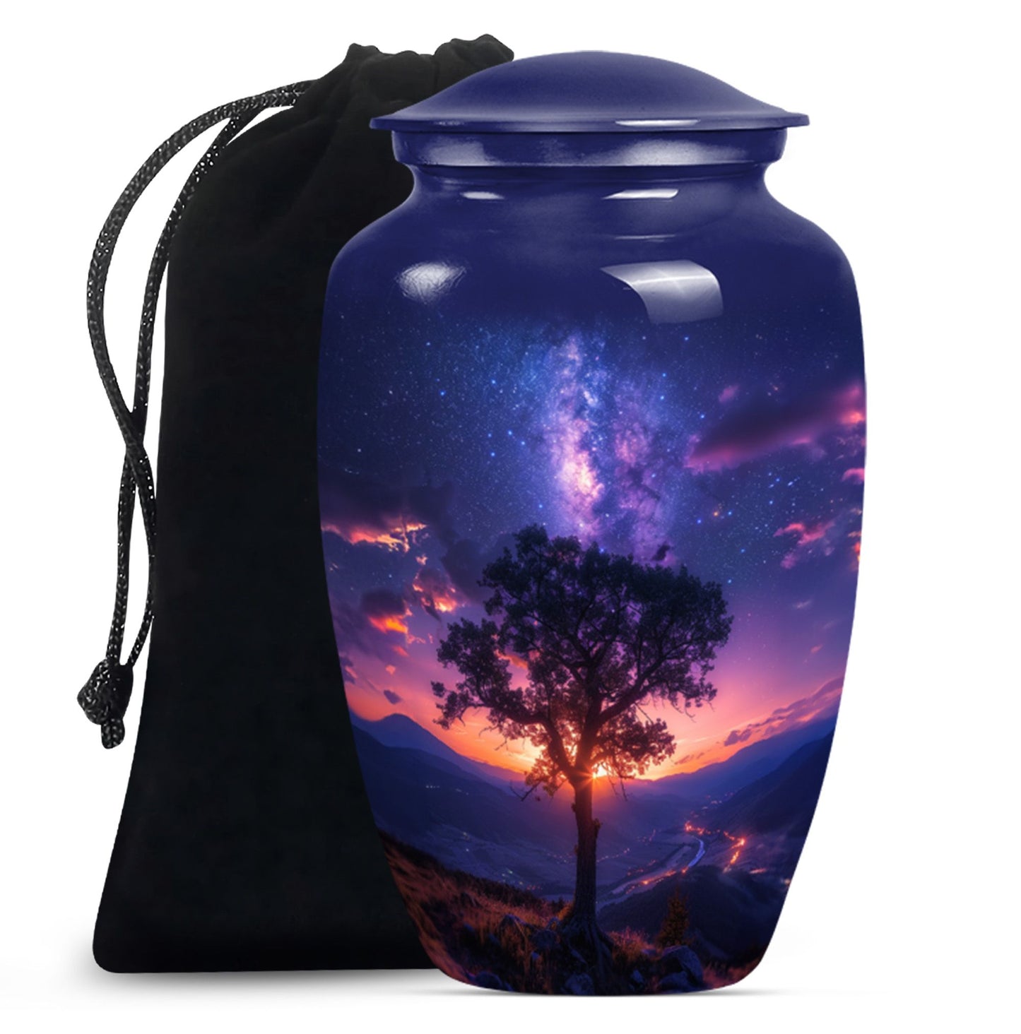 Personalized Galaxy Cremation Urn for Women - 10-inch, 200 cu in - Yatskia