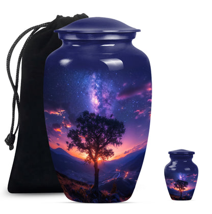Personalized Galaxy Cremation Urn for Women - 10-inch, 200 cu in - Yatskia