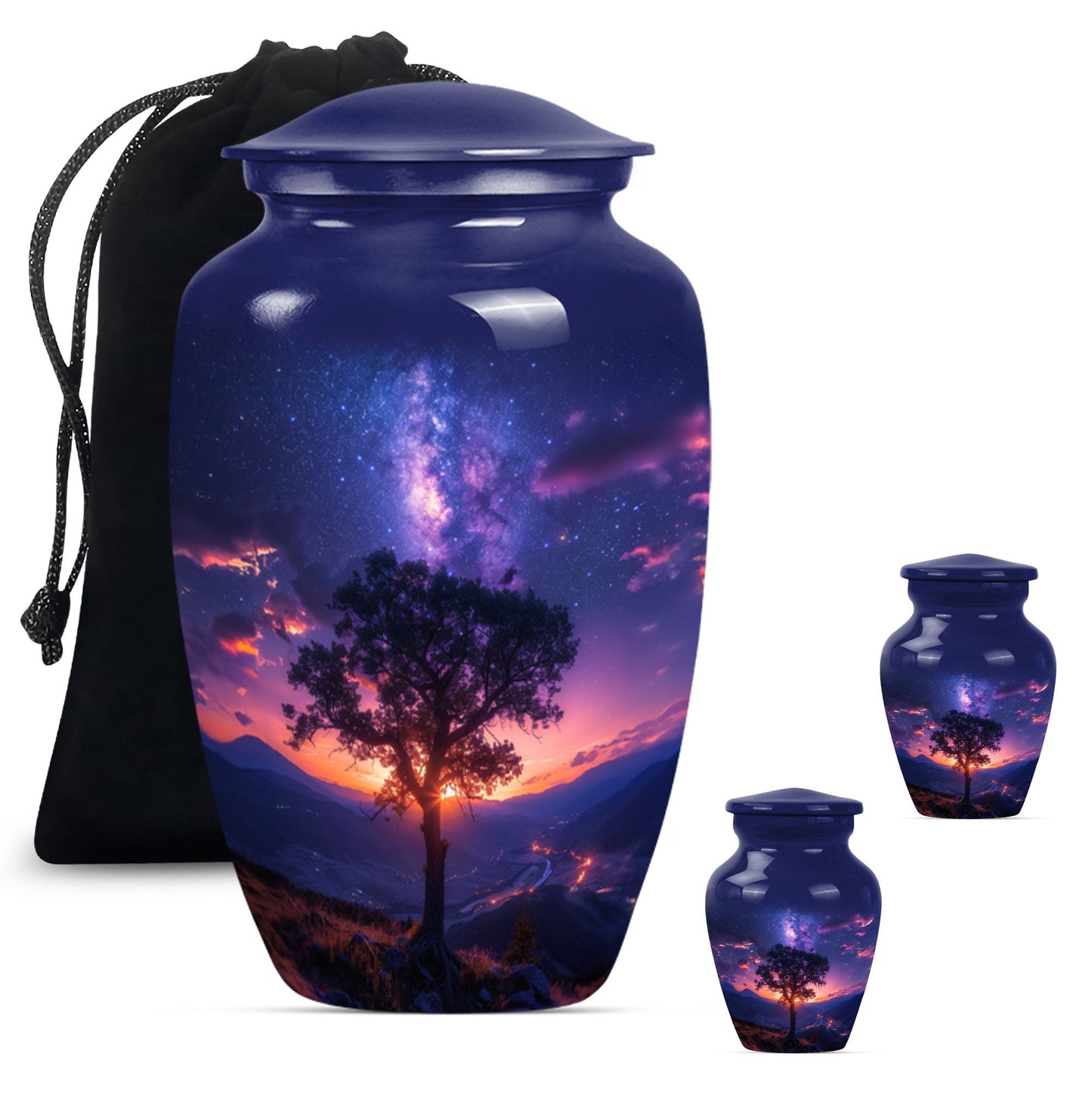 Personalized Galaxy Cremation Urn for Women - 10-inch, 200 cu in - Yatskia