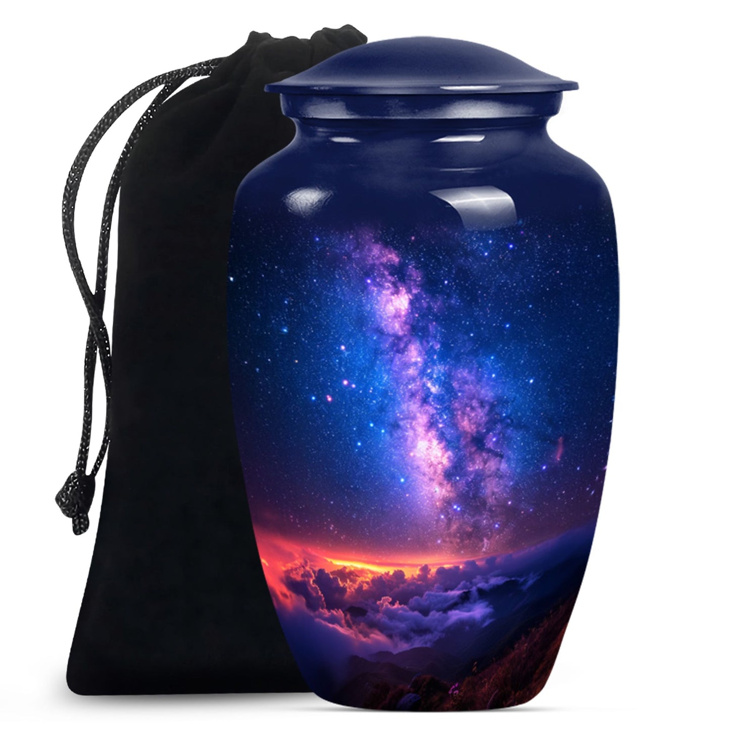 Personalized Galaxy Cremation Urn for Human Ashes - 10-inch, 200 cu in - Yatskia