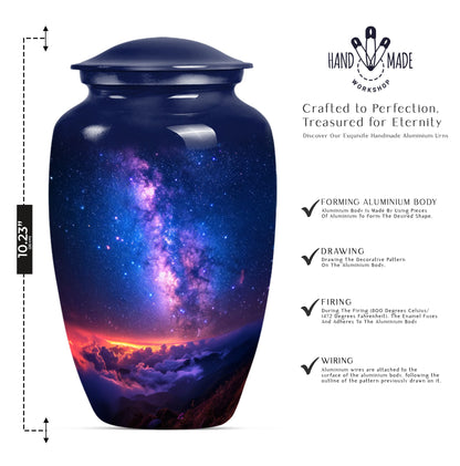 Classic 10-inch milkyway urn.