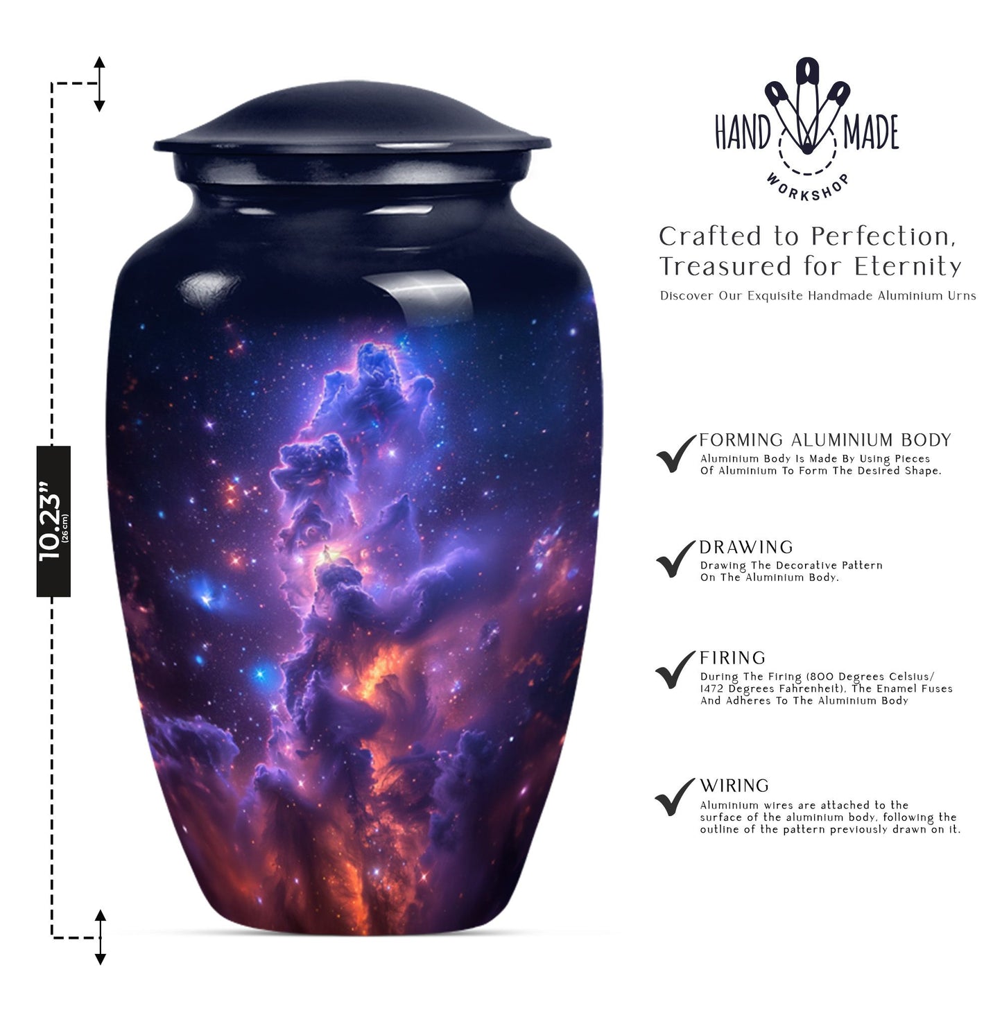 10-inch milkyway urn for adult ashes.