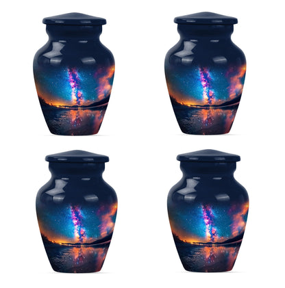 Classic, 10-inch metallic Milkyway urn for women.