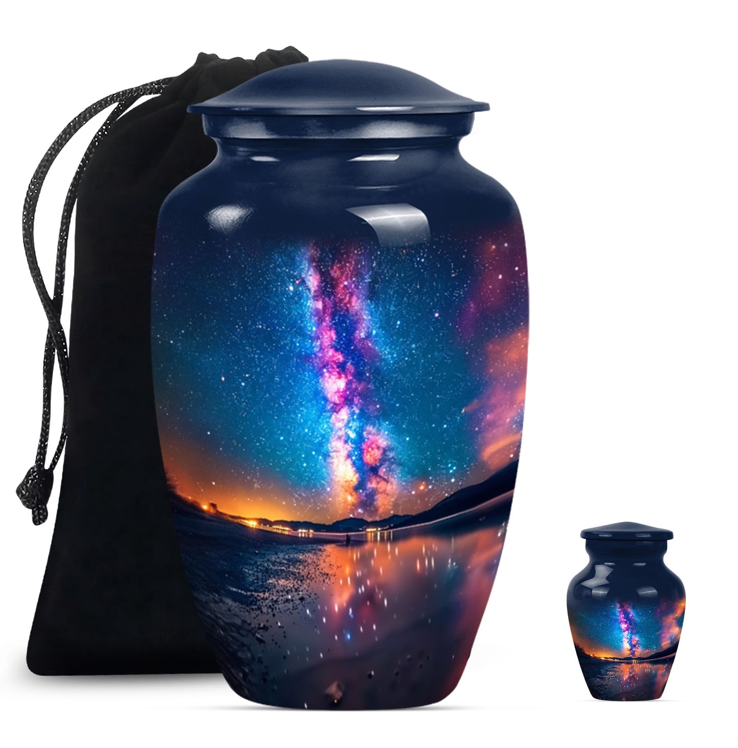 Classic, 10-inch metallic Milkyway urn for women.