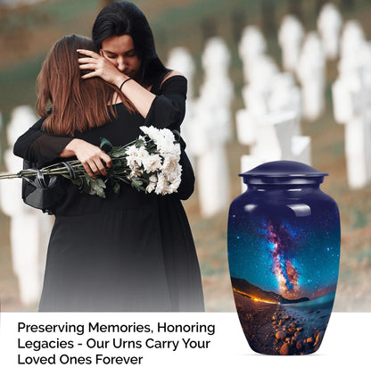 10-inch Classic milkyway urn, large funeral urn for human ashes adult.