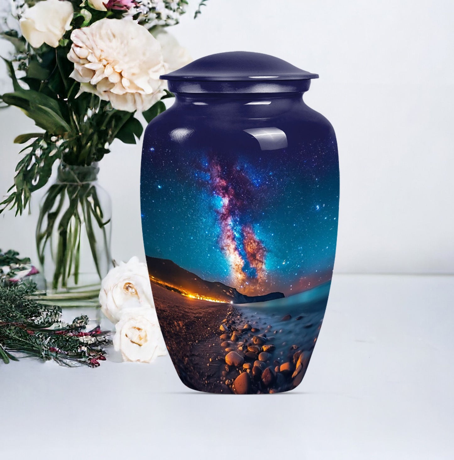 10-inch Classic milkyway urn, large funeral urn for human ashes adult.