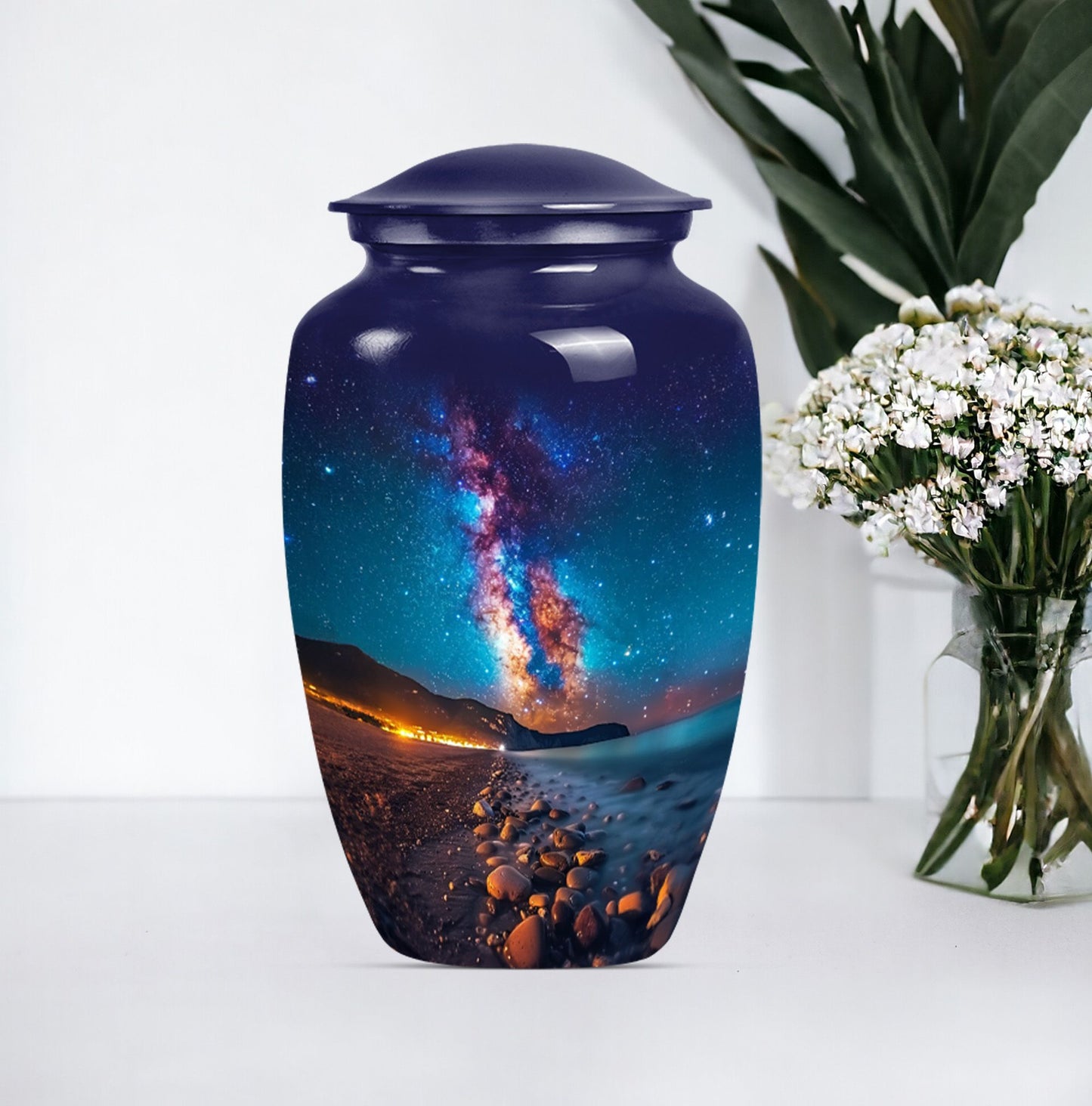 10-inch Classic milkyway urn, large funeral urn for human ashes adult.