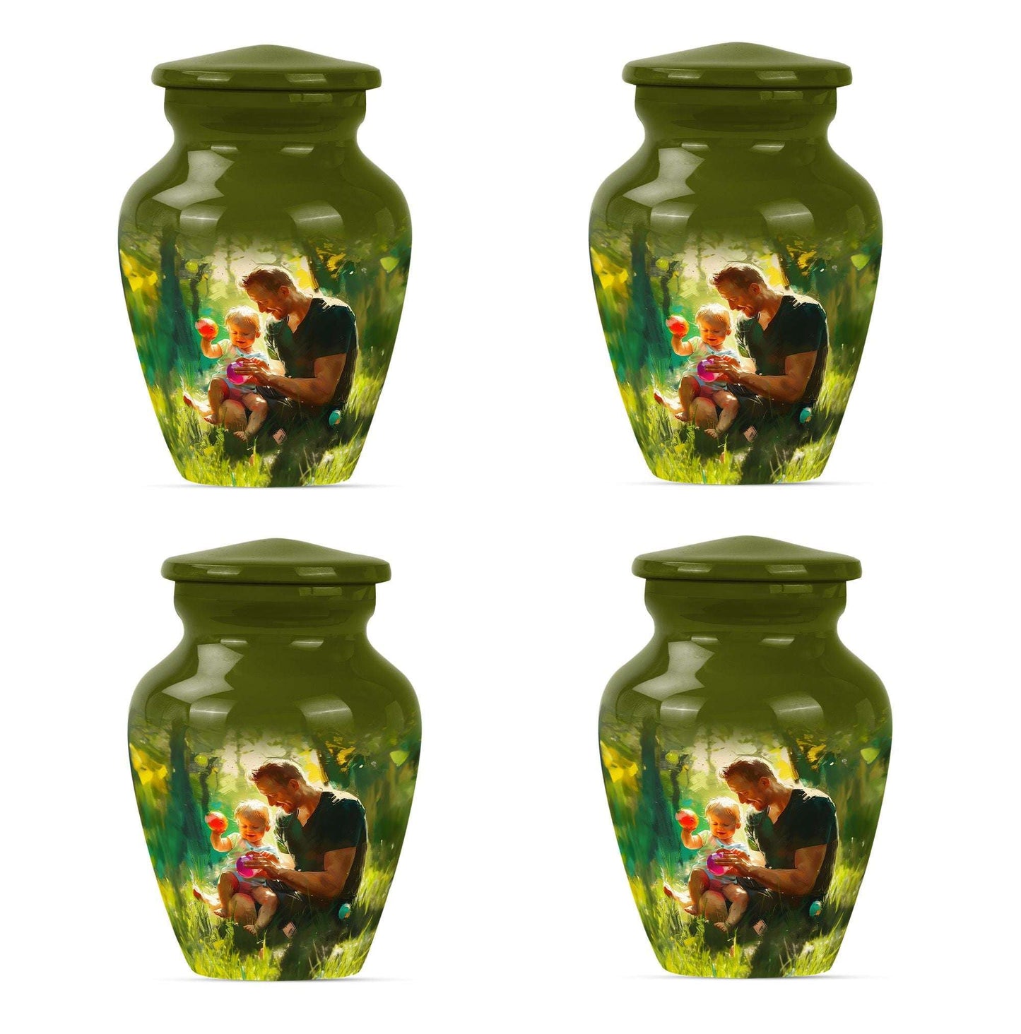 Father & Kids Large & Small Cremation Urns For Human Ashes