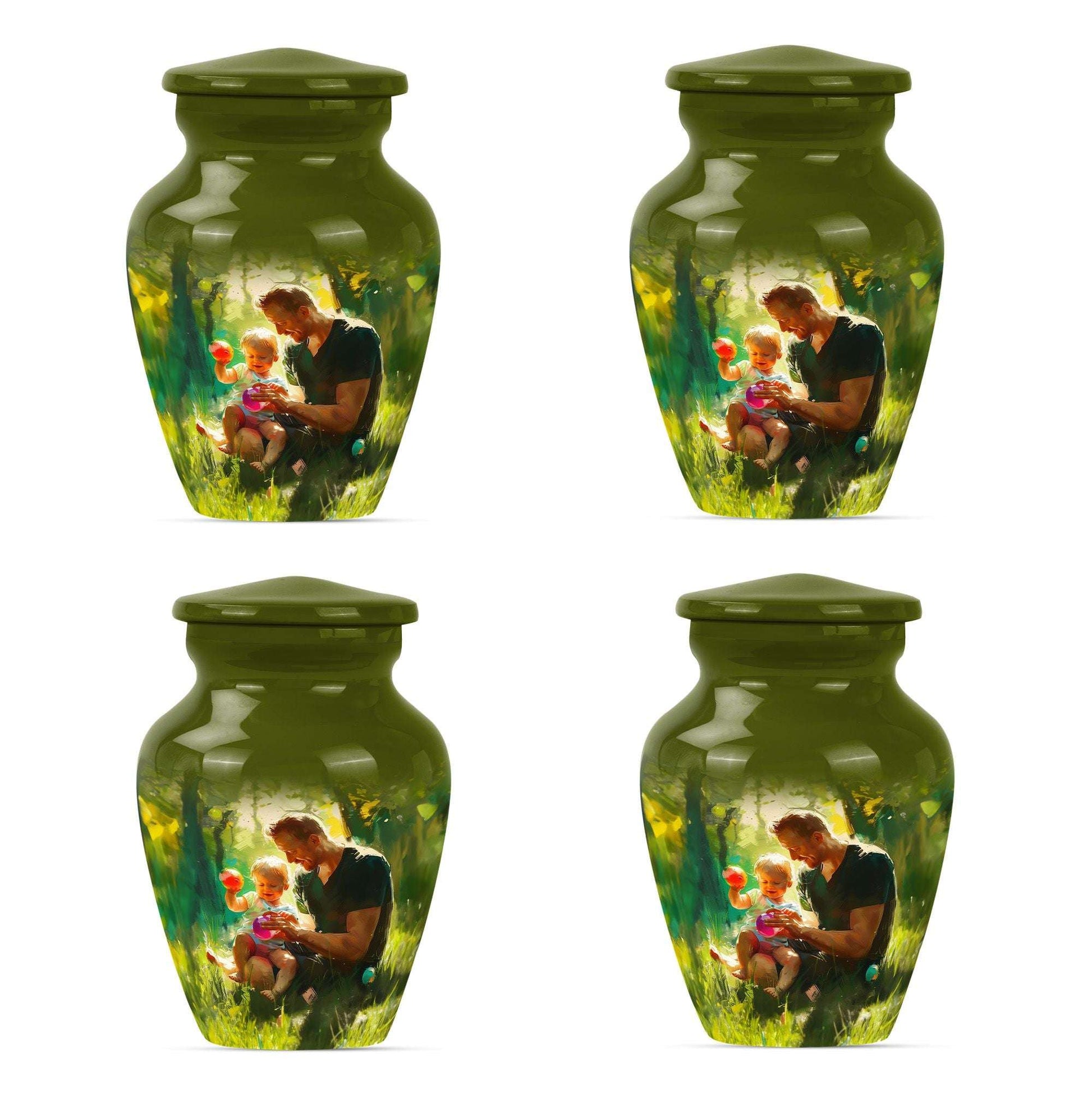Father & Kids Large & Small Cremation Urns For Human Ashes