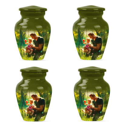 Father & Kids Large & Small Cremation Urns For Human Ashes