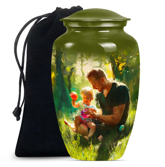 Father & Kids Large & Small Cremation Urns For Human Ashes