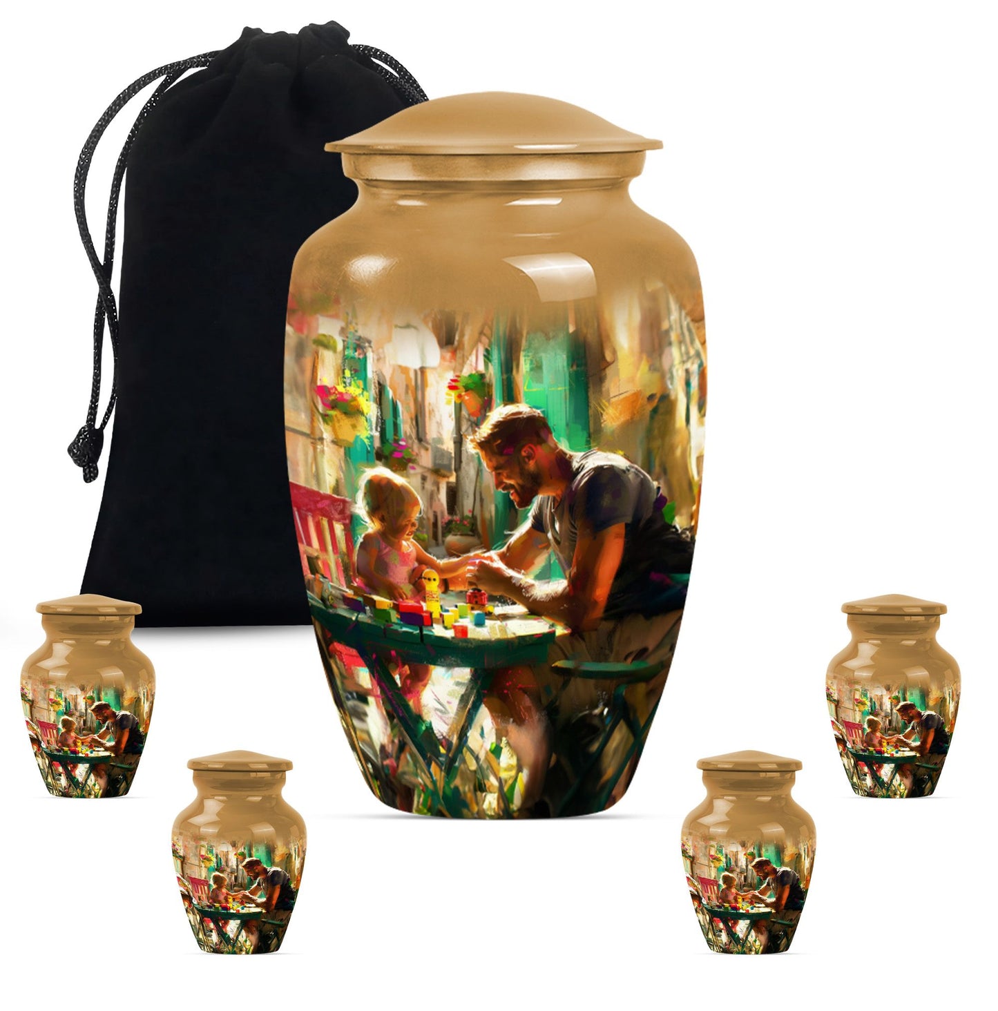 Father cremation urn.