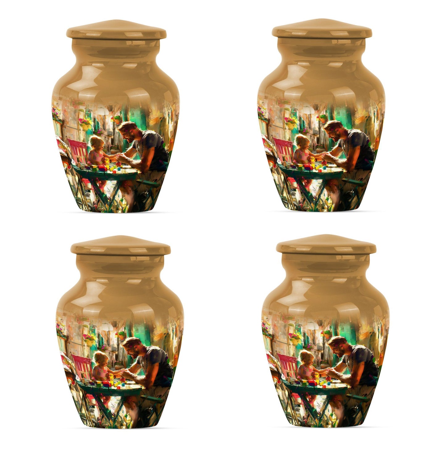 Father cremation urn.