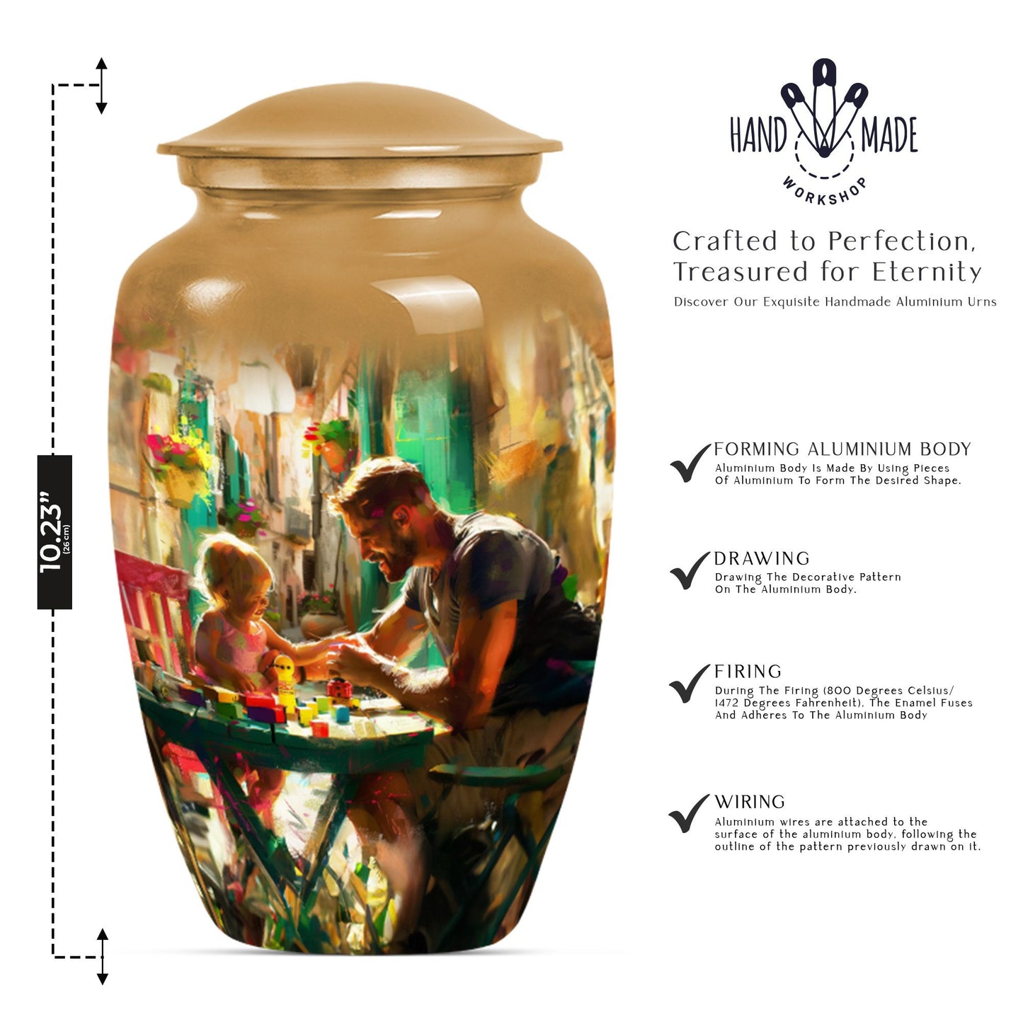 Father cremation urn.