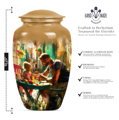 Father cremation urn.