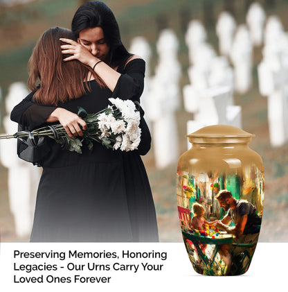 Father cremation urn.