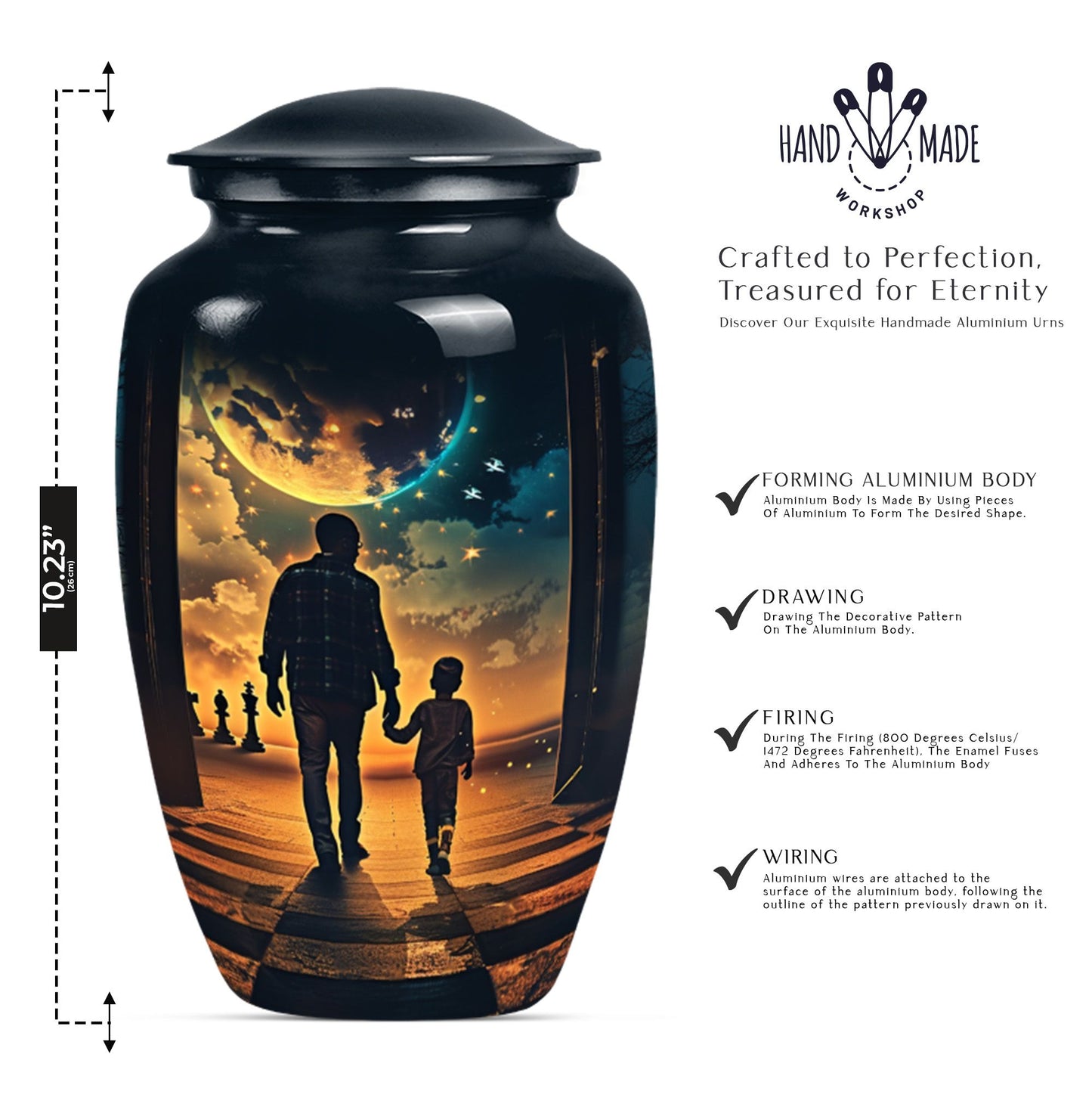 classic abstract design Father Urn, ideal for memorial forever urns