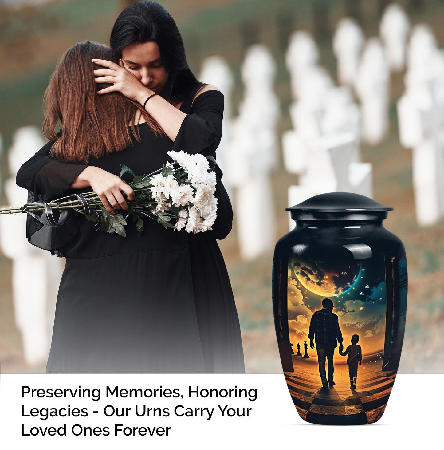classic abstract design Father Urn, ideal for memorial forever urns