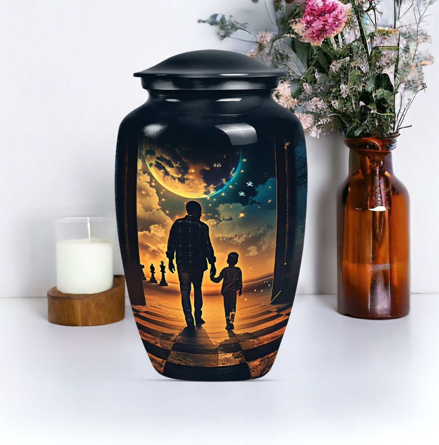 classic abstract design Father Urn, ideal for memorial forever urns